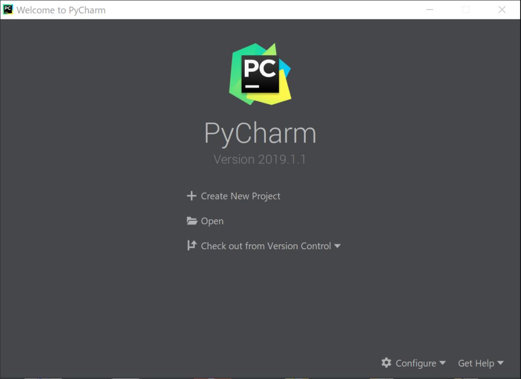 PyCharmの画面。