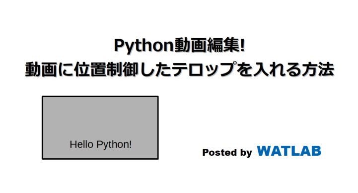 Python動画編集 動画に位置制御したテロップを入れる方法 Watlab Python 信号処理 Ai