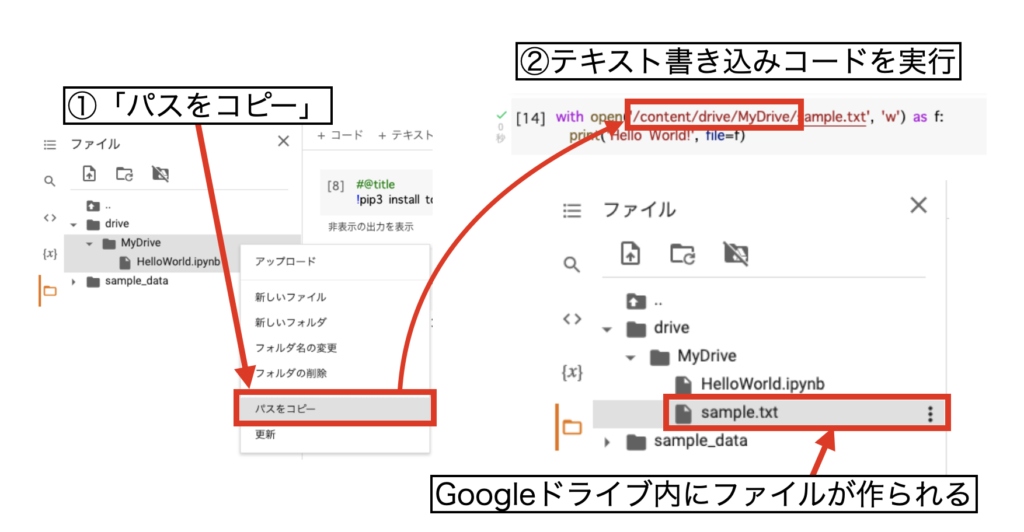 テキスト作成のコード