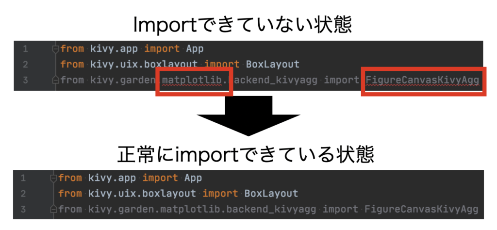 PyCharmによるimport確認