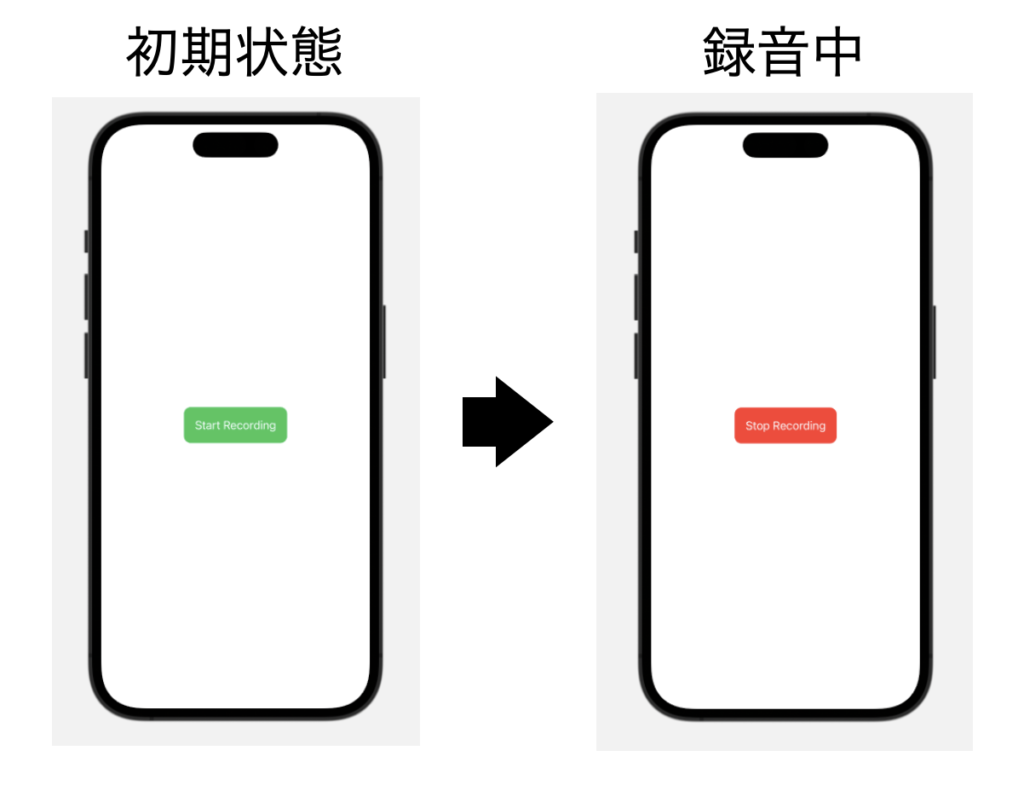 録音時のUI変化