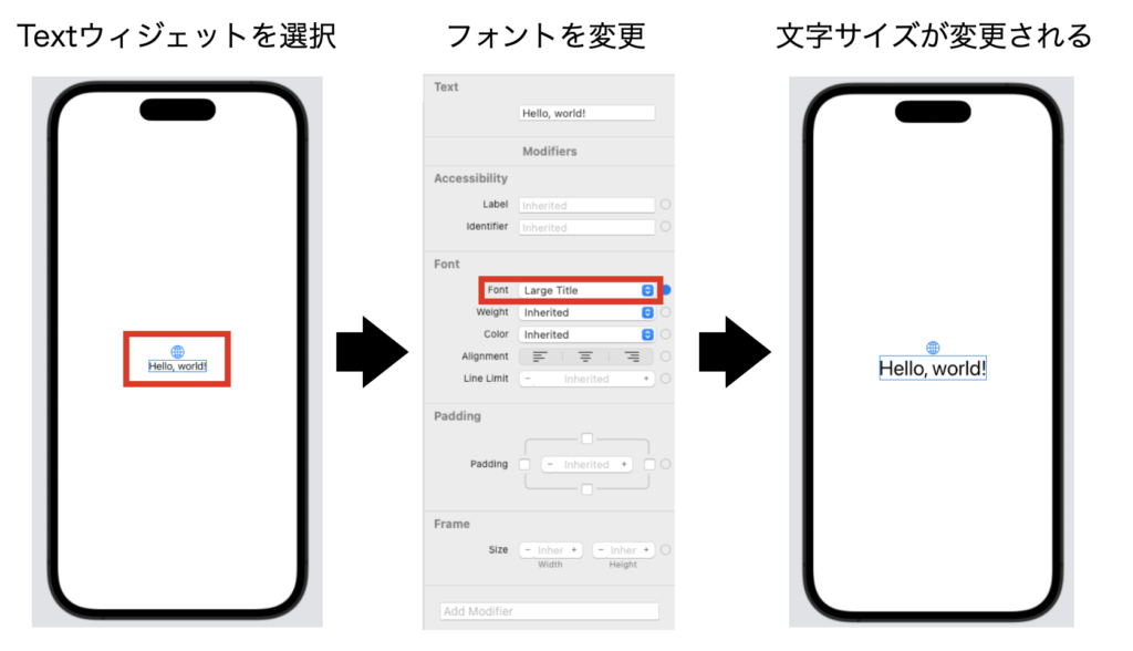 テキストサイズの変更