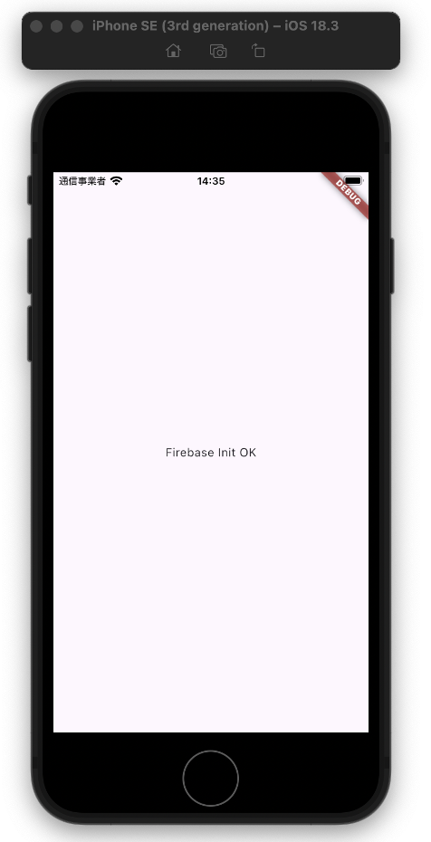 アプリ実行画面(ログインの確認)